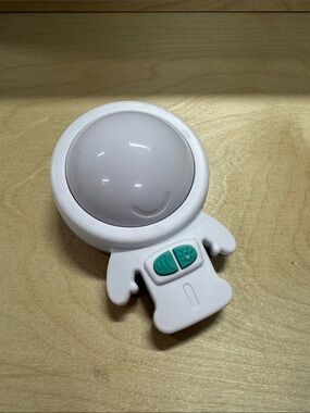 White Kids Portable Night Light with Teal Buttons